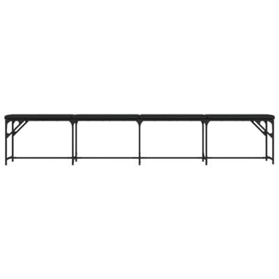 Eetkamerbank 248x32x45 cm staal en kunstleer zwart