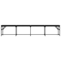 Eetkamerbank 248x32x45 cm staal en kunstleer zwart - thumbnail