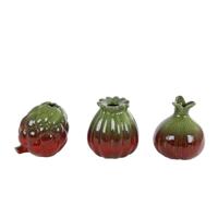 Vaas "Vegetable" groen/rood aardewerk - thumbnail