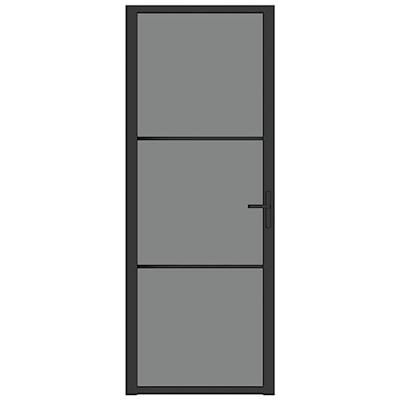 Binnendeur 76x201,5 cm ESG-glas en aluminium zwart
