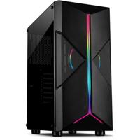 Inter-Tech IT-3306 Cavy Midi - RGB Midi-tower Gaming-behuizing Zwart Zijvenster, Stoffilter, Geïntegreerde verlichting - thumbnail