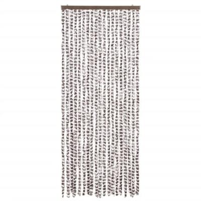 VidaXL Vliegengordijn 56x185 cm chenille taupe en wit
