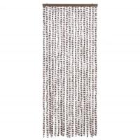 VidaXL Vliegengordijn 56x185 cm chenille taupe en wit - thumbnail