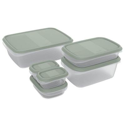 Rotho ELEMENTS Koelkast Bewaardoos Set 6-delig Mistletoe Groen/Transparant Rotho ELEMENTS Koelkast Bewaardoos Set 6-delig Mistletoe Groen/Transparant