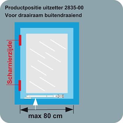 AXA | Tele-uitzetter | 35cm | Buitendraaiend | Zwart AXA | Tele-uitzetter | 35cm | Buitendraaiend | Zwart