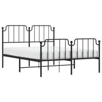 Bedframe met hoofd- en voeteneindemetaal zwart 140x200 cm - thumbnail