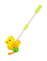 Tooky Toy stokroller eend junior 54,5 cm hout geel - thumbnail