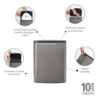 Brabantia Bo afvalemmer 12 liter platinum - thumbnail
