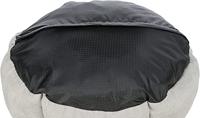 TRIXIE Bijzonder hoogwaardig en antislip kattenbed Leni, rond, Ø 55 cm, zand/grijs met afneembare overtrek en vast geïntegreerd kussen - 37992 - thumbnail
