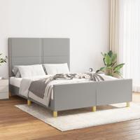 Bedframe zonder matras stof lichtgrijs 140x200 cm - thumbnail