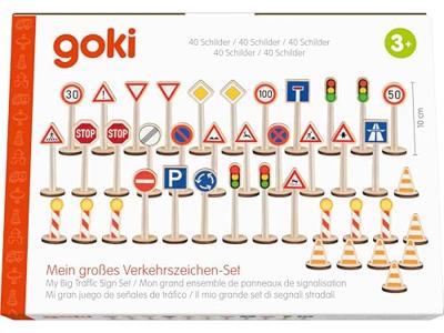 Goki houten verkeersbordenset - 40dlg.