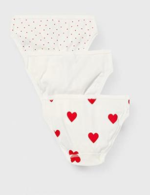 Set van 3 katoenen slipjes met hartjes voor meisjes - PETIT BATEAU witte hartjes