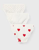 Set van 3 katoenen slipjes met hartjes voor meisjes - PETIT BATEAU witte hartjes - thumbnail
