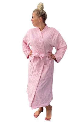 Kimono badstof katoen - lichtroze-2XL/3XL