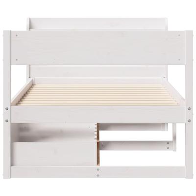 Bedframe zonder matras massief grenenhout wit 90x200 cm