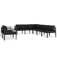 8-delige Loungeset met kussens aluminium antraciet - thumbnail