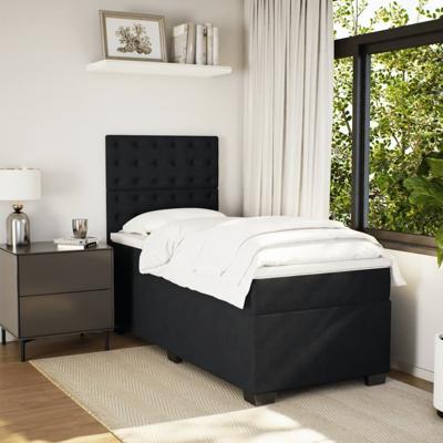 Boxspring met matras fluweel zwart 140x190 cm