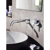 Wastafelmengkraan Hotbath Buddy Inbouw 3+3 Inbouwsysteem 1-hendel Gebogen 16.4 cm Geborsteld Nikkel - thumbnail