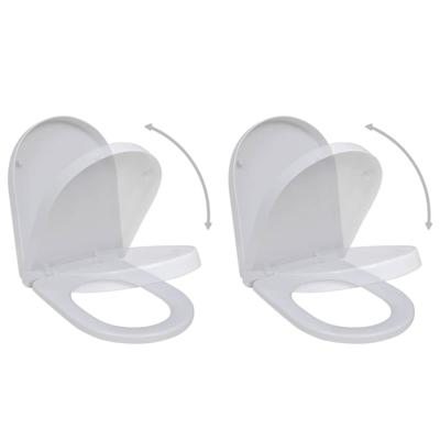 VidaXL Toiletbrillen met soft-close deksels 2 st kunststof wit VidaXL Toiletbrillen met soft-close deksels 2 st kunststof wit
