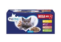 PREVITAL Mega Box Veal, salmon, liver, chicken - nat kattenvoer - 40X100g - thumbnail