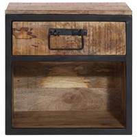Nachtkastje 40x35x40 cm massief mangohout - thumbnail