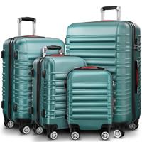 Reiskoffers Groen 4-delig ABS met gratis accessoires - thumbnail