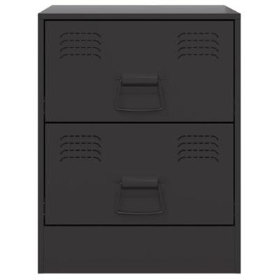 Nachtkastje 34,5x39x44 cm staal zwart