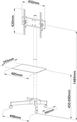 Techly ICA-TR21 flat panel vloer standaard Portable flat panel floor stand Zwart 139,7 cm (55 ) Techly ICA-TR21 flat panel vloer standaard Portable flat panel floor stand Zwart 139,7 cm (55 )