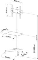 Techly ICA-TR21 flat panel vloer standaard Portable flat panel floor stand Zwart 139,7 cm (55 ) - thumbnail