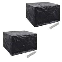 VidaXL Tuinmeubelhoezen poly rattan 2 st 4-persoons 113x113 cm - thumbnail