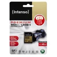 Intenso Premium SDXC-kaart 64 GB Class 10, UHS-I - thumbnail