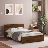 Bedframe met hoofdeinde bruin eikenkleur 135x190 cm - thumbnail