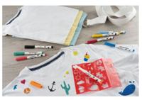 Eberhard Faber textielmarker 8 stuks in etui + 4 stencils met sjablonen - thumbnail