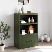 Dressoir 67x39x107 cm staal olijfgroen - thumbnail