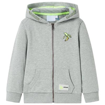 Kindervest met capuchon en rits 104 gemleerd lichtkaki Kindervest met capuchon en rits 104 gemleerd lichtkaki