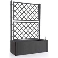 STEFANPLAST Natural Deluxe rechthoekige bloembak met gaas - 100 x 43 x H 142 cm - 90 + 6.5 L op voorraad - Antraciet - thumbnail