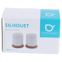 Bredemeijer theemok umea 200ml wit en onderzetter set 2 - thumbnail