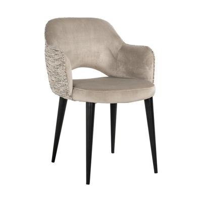 Richmond Eetkamerstoel 'Giovanna' Velvet en stof, kleur Khaki Richmond Eetkamerstoel 'Giovanna' Velvet en stof, kleur Khaki