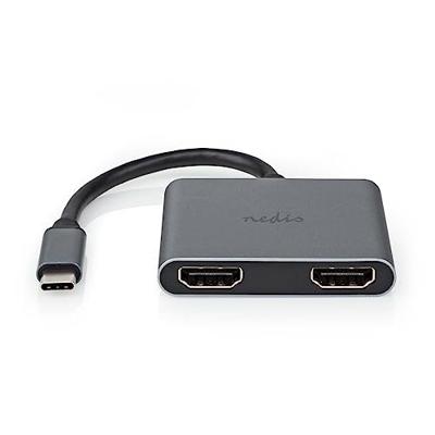 USB Multi-Port Adapter | USB 3.2 Gen 1 | USB-C Male | 2x HDMI | 0.10 m | Rond | Vernikkeld | PVC | Zwart | Envelop USB Multi-Port Adapter | USB 3.2 Gen 1 | USB-C Male | 2x HDMI | 0.10 m | Rond | Vernikkeld | PVC | Zwart | Envelop