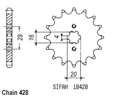 ESJOT Sprocket 428 14z standard