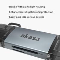 Akasa AK-CR-12 USB flashstationbehuizing Aluminium Zilver - thumbnail
