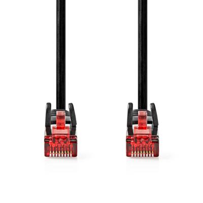 Nedis CAT6 Netwerkkabel | RJ45 Male | RJ45 Male | U/UTP | 0.50 m | Rond | PVC | Zwart | Label - CCGL85200BK05