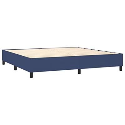 Boxspring met matras stof blauw 200x200 cm