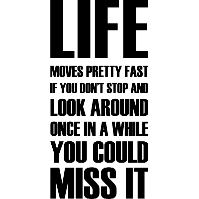 Life moves pretty fast - Muursticker