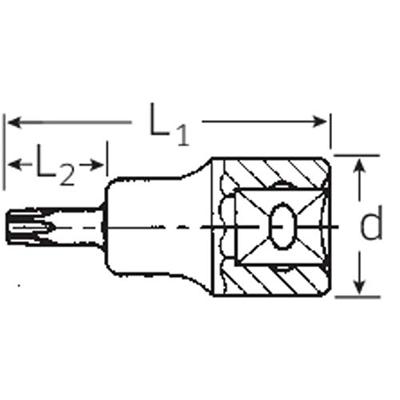 Stahlwille 54 TX T 55 03100055 Binnen-Torx Dopsleutel-bitinzet T 55 1/2 (12.5 mm)