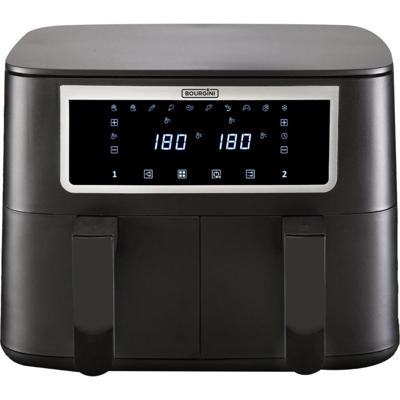 Bourgini Duo Heteluchtfriteuse 2x4L 2600W Zwart