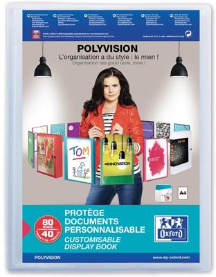 OXFORD Polyvision personaliseerbare presentatiealbum, formaat A4, uit PP, 40 tassen, transparant OXFORD Polyvision personaliseerbare presentatiealbum, formaat A4, uit PP, 40 tassen, transparant