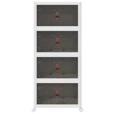 VidaXL Opbergbox stapelbaar met wielen 4-laags 75 l 64x40x141,5 cm