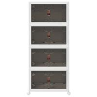 VidaXL Opbergbox stapelbaar met wielen 4-laags 75 l 64x40x141,5 cm - thumbnail