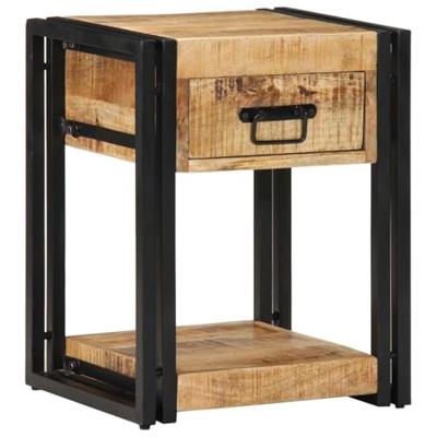 Nachtkastje 40x35x50 cm massief ruw hout mango